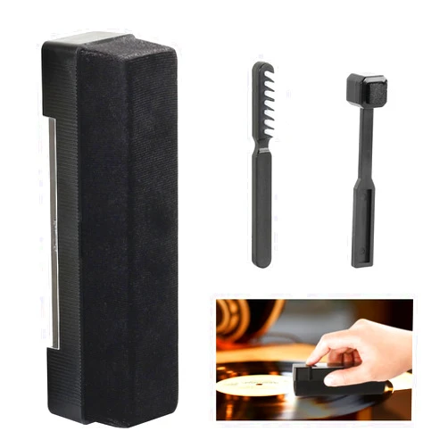 WAWETA Vinyl Cleaning Kit includes Soft Velvet Record Brush & Stylus Brush, Dust Remover for LPs Album