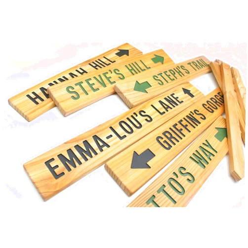 The Common Sign Name Trail Signs, Outdoor Marker, Yard Art, Family Signs, Lawn Decor, Directional Signage, Hanging Signs, Hiking Signs, Property Marker