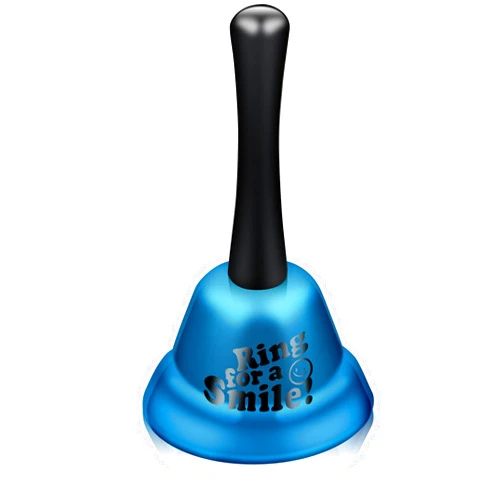 Arbootjin Hand Bell Loud Dinner Bell Service Bell 5.3 Inch Metal Call Bell Hand Bells Classroom Bell for Schools,Offices,Reception,Hotels (Blue)