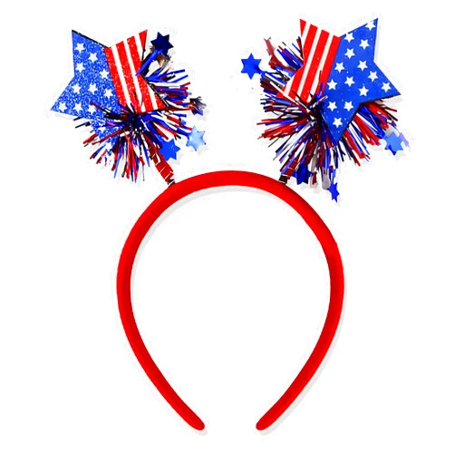 Muagorn 4th of July Headband for Women Girls, USA 4th Of July Hair Accessories, Patriotic Party Hair Supplies Star Pattern, 4th of July Outfits for Women Patriotic Headband