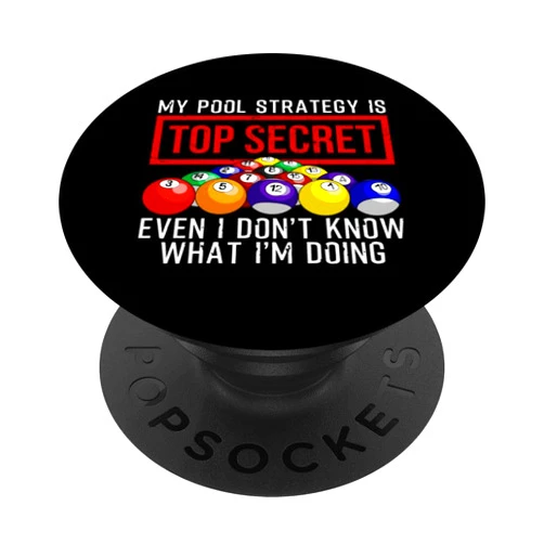 Cute Stick Cue Ball Sport Lover Humor Quote Design Funny Pool Player Billiards Gift For Men Women Game Play PopSockets Adhesive PopGrip