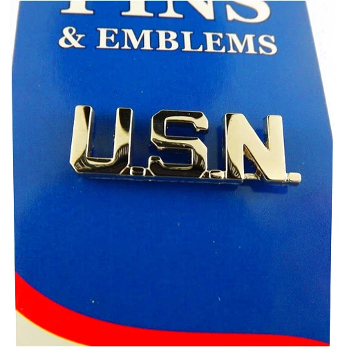 LuxMart Brand New Lapel Pin United States Navy U.S.N. Silver Tone Lettering 1