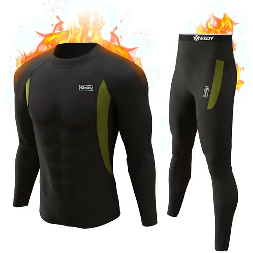 romision Thermal Underwear for Men Long Johns Fleece Lined Hunting Gear Bottom Top Set Base Layer for Cold Weather XS-4XL