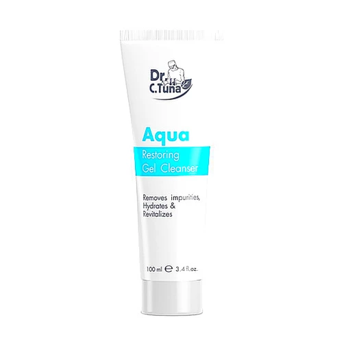 FARMASI Dr. C. Tuna Aqua Restoring Gel Cleanser, Gentle Hydrating Facial Cleansing Treatment for All Skin Types, Daily Facial Cleanser Gently Removes Dirt, Impurities, 3.4 fl. oz/100 ml