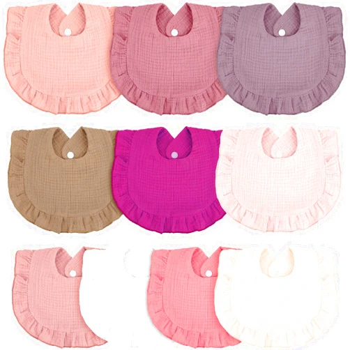 Seematn 10 Pcs Baby Muslin Bibs Drool Bandana Soft Baby Cotton Bibs for Newborn Baby Girl Boy Toddlers Infants Teething