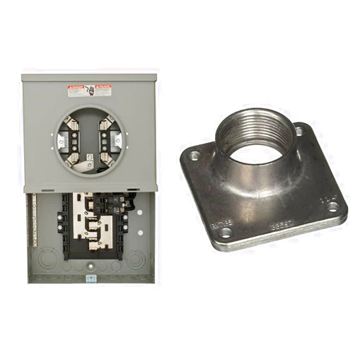 Siemens MC1020B1100S 10 Space 20 Circuit 100-Amp Surface Mount Meter Load Center Combination with Ring Type Cover & EC38597 Type Rx Conduit Hub, 1-1/4 in, Aluminum, 1-1/4