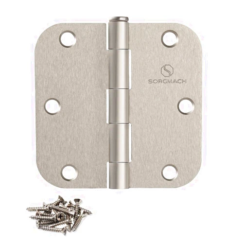 SORGMACH Door Hinges Satin Nickel 3.5 Inch Interior Hinges 5/8