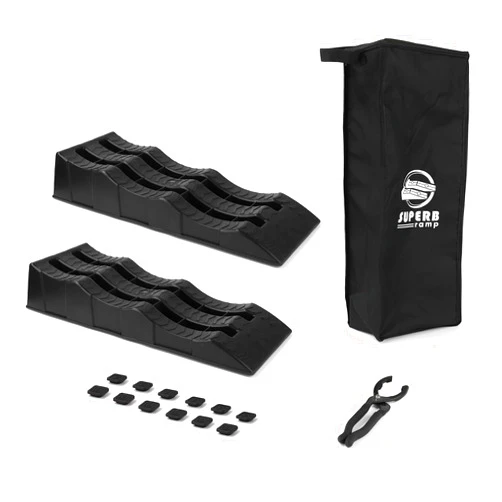 Superb Ramps - Car Service Ramp for Oil Change - Heavy Duty Ramp - Vehicle Ramp for Low Profile Car - Car Lift Ramp - Truck Ramp - Incl. Filter Pliers