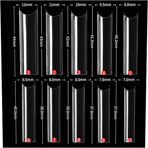 Haus Of Kings And Queens HOKAQ's Easy Tips Nail Tips 550pcs XL Extra Extra Long Straight Square Pipe C Curved