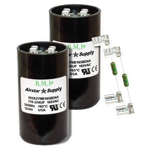 BMI (2) Pack, 270-324 uF x 165 VAC - BMI/USA Start Capacitor # 092A270B165BD4A with Bleed Resistor