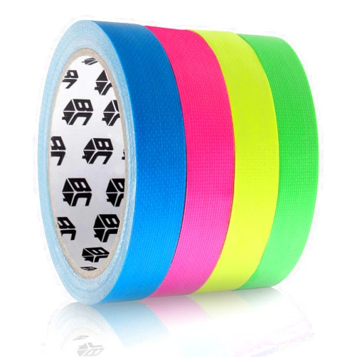 Bates Choice Bates- Colored Gaffers Tape, 4 Pack, Neon Colors, 0.65 Inch x 11 Yards, Gaff Tape, Neon Gaffer, Gaffers Tape Color, Fluorescent Spike Tape, Gaffing Tape