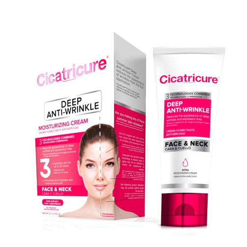 Cicatricure Anti Wrinkle Face & Neck Cream, 3-in-1 Facial Moisturizer with Retinol, Vitamin E & Q Acetyl 10, Hydrating Anti Aging Skin Care, 2.1 Ounces