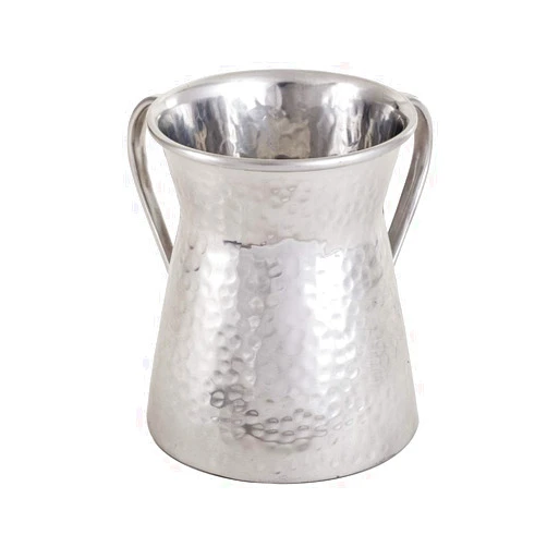 EMANUEL Yair Emanuel Hand Washing Cup Netilat Yadayim Hammered Stainless Steel