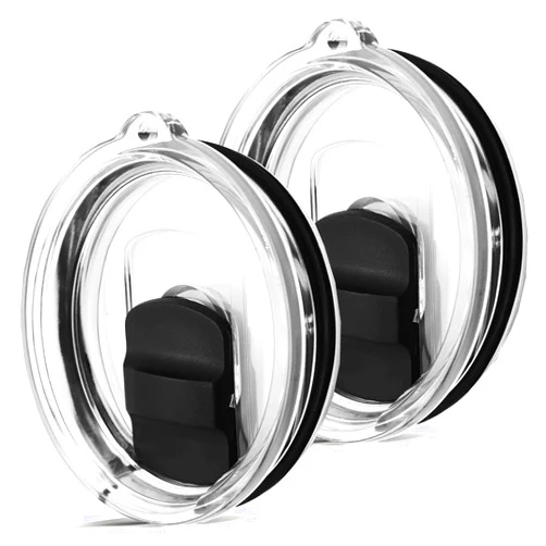 BAKDIK 30 oz Tumbler Lids, 2 Pack Replacement Lids Compatible for YETI 30 oz Tumbler, 14 oz Mug and 35 oz Straw Mug, Spill Proof Cup Top Lids Covers with Magnetic Slider Switch, Black