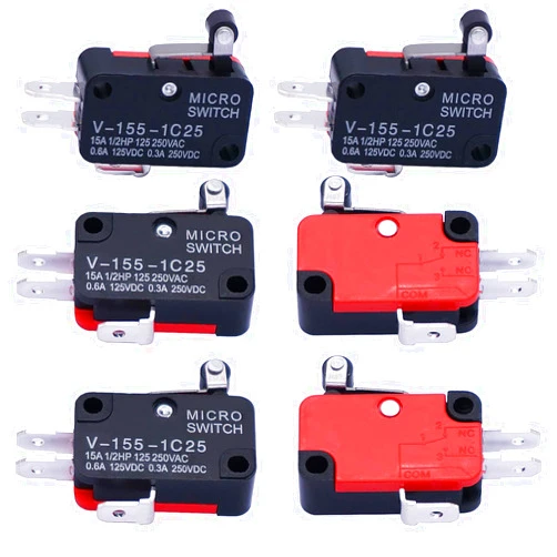 Twidec/6Pcs Micro Limit Switch Short Hinge Roller Lever Arm Switch for Arduino V-155-1C25