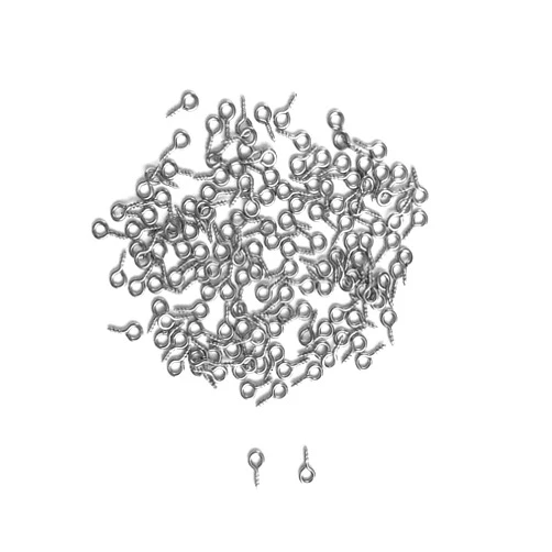 IDEALSV Small Screw Eye Pin (304) Stainless Steel 4mm x 8mm Eyelet Hook for Jewelry Tiny Hook Screws Ring 300 Pcs