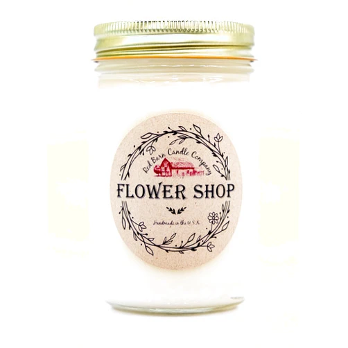Red Barn Candle Company Flower Shop Aromatherapy Candle 12 oz | 100% All-Natural Soy Wax & Essential Oil Infused | 60+ Hour Burn Time | Pet Safe + Smoke Odor Eliminating | Handmade in U.S.A. | Non-Toxic Candles