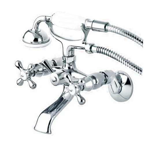Kingston Brass KS265C Clawfoot Tub Wall Mount Faucet, Polished Chrome,6-Inch Adjustable Center