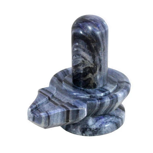 KLEO Black Marble Stone Shiva Lingam Shiv Ling Idol Murti Statue (5.25 Grey)
