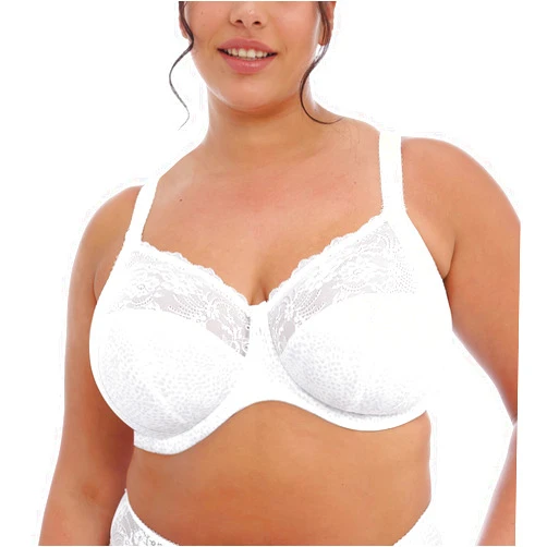 Elomi Women's Morgan Banded Bra: Comfort & Support. Three-Section Cup, Side Frame, Stretch Lace. DD+ Bras