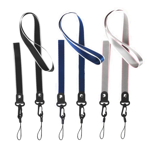 FYY 6 PCS Lanyards, [3 Pack] Wrist Lanyards and [3 Pack] Neck Lanyards With 6 Strings for ID Badge Holder, Phone, Camera, Keys, USB, Whistles, Black+Navy+Grey
