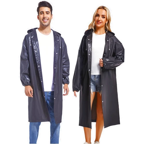 Borogo 2PCS Rain Ponchos for Adults Reusable Raincoats Emergency Survival With Hoods&Sleeves for Women Men