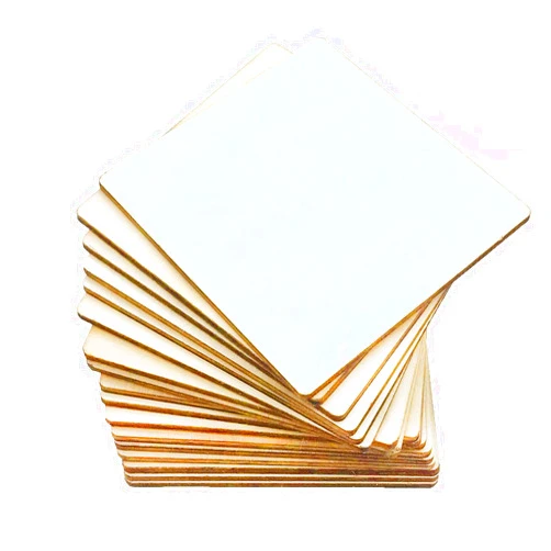 MYYZMY 20 Pcs Unfinished Wood Pieces,4 x 4 Inch Blank Natural Slices Wood Square for DIY Crafts Painting, Scrabble Tiles, Coasters, Decoration