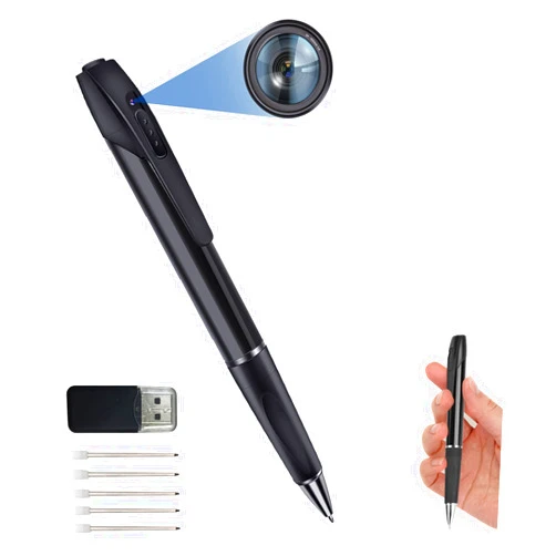 KDNRHE Hidden Camera Pen, No Audio Spy Pen Camera, Portable Mini Security Camera, No WiFi Secret Cam with Loop Recording, Taking Photos for Baby Family Pet Elderly Safety up to 32GB SD Card(Not Included))