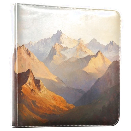 Kigai Mountain Photo Album Self Adhesive Scrapbook Album Leather Cover DIY Picture Scrap Book with 20 Adhesive Sheets, 11.8x24x0.8 inch