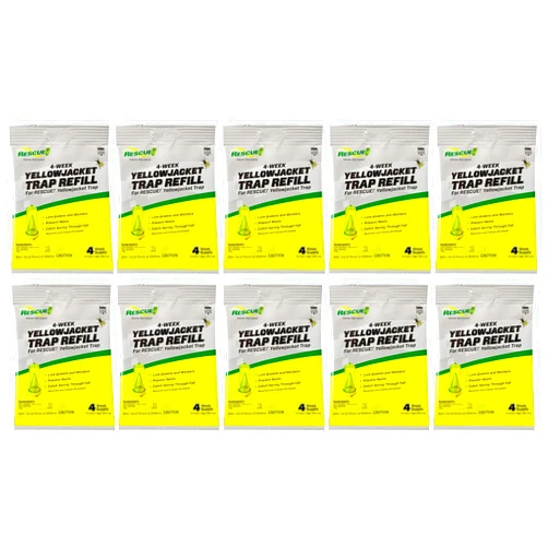 RESCUE! Yellowjacket Attractant – for RESCUE! Reusable Yellowjacket Traps – 4 Week Supply - 10 Pack