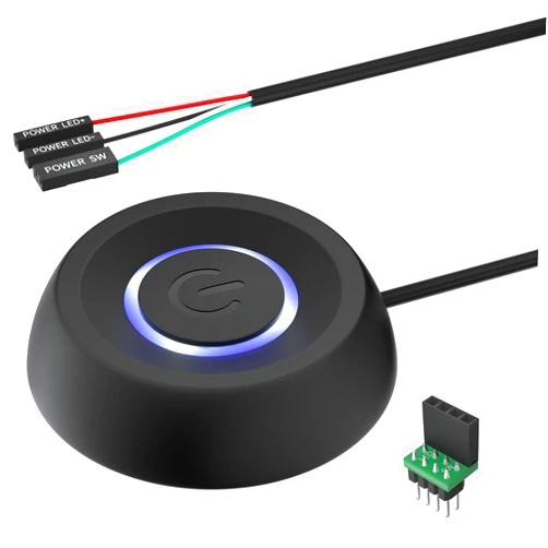 OwlTree PC Power Button, Desktop Power Button PC External Power Switch ON Off LED PC Power Supply Button SW Extension for Computer Motherboard