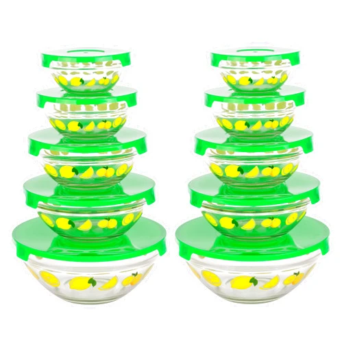Classic Cuisine Glass Bowls with Lids Set - Mixing Bowls Set with Multiple Sizes for Storage, Meal Prep, Mixing, and Serving