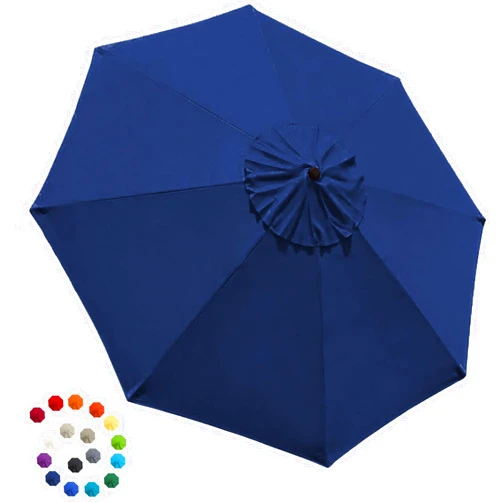 EliteShade USA 9FT Patio Umbrella Replacement Covers 8 Ribs Market Umbrella Canopy Cover (CANOPY ONLY) (Navy Blue)