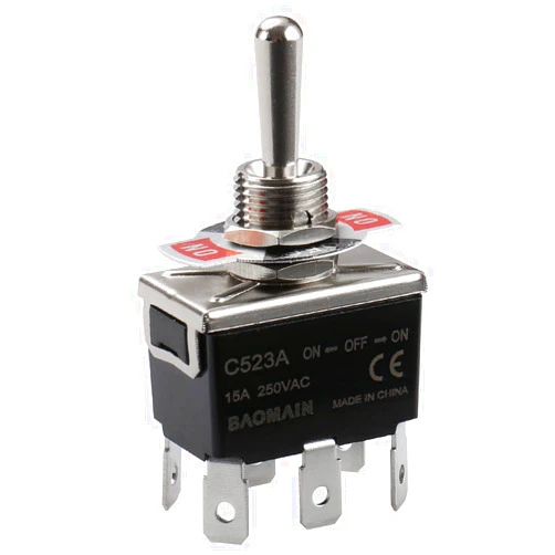 Baomain Toggle Switch DPDT ON/Off/ON 3 Position 250VAC 15A 1/2
