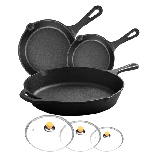 LOCEHNGY Cast Iron Skillet Set - 8