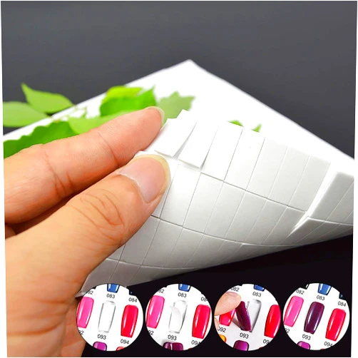 Noverlife 780PCS Nail Art False Tips Double-Sided Sponge Glue Adhesive Tape, Pre-cut Self-Adhesive Foam Strips Fixing Sticker for Nail Design Gel Polish Color Display Card Book