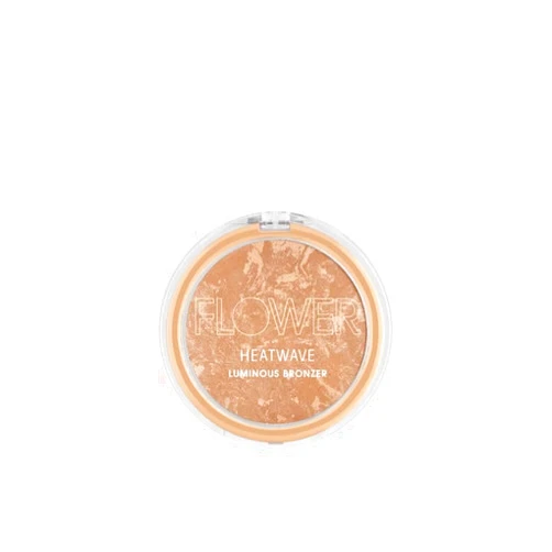 FLOWER Beauty By Drew Barrymore Heatwave Luminous Bronzer - Bronzer Powder Makeup - Warm Luminous Finish + Sunkissed Skin - Shimmering Powder - Ambient Glow - Cruelty-Free + Vegan (Sunswept)