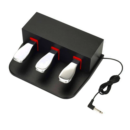 ATNEDCVH The Piano 3 sustain pedal 6.35mm 1/4 Inch Plug Universal for Electronic Keyboards and Digital Pianos, Electric piano, MIDI Keyboards,Synthesizer, With 3.5mm to 6.35mm female jack adapter (Black)