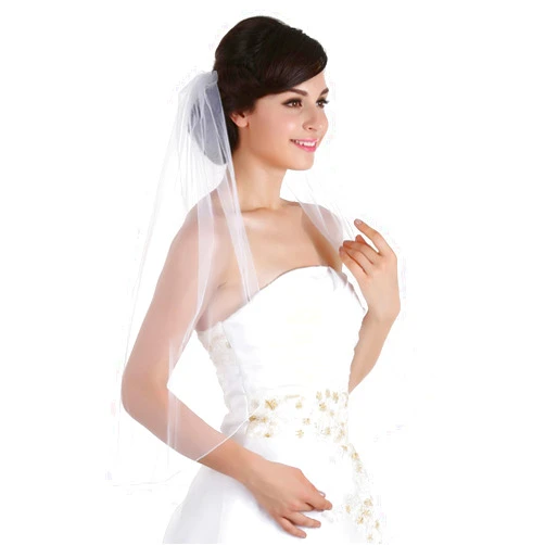 SAMKY 1T 1 Tier Pencil Edge Bridal Wedding Veil All Lengths 30/36 /45/60/72/90/108