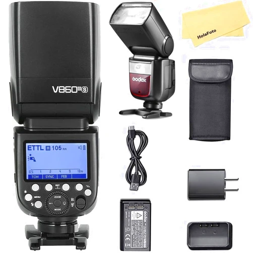 Godox V860III-S Camera Flash for Sony Camera Flash Speedlight Speedlite Light,76Ws 2.4G TTL HSS 1/8000s,480 Full-Power Flashes,2600mAh Li-ion Battery,0.01-1.5s Recycle Time,10 Levels LED Modeling Lamp