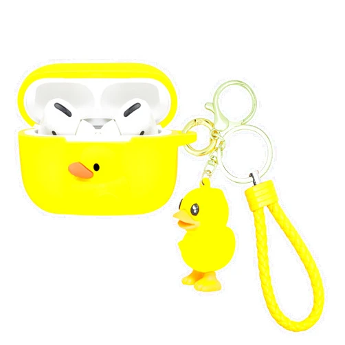 Wonhibo for Airpod Pro Case, Cute Kawaii Cover for Airpod Pro 2019 with Keychain for Women (Duck)