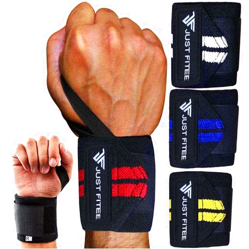 Just Fitee Weightlifting Gym Training wrist wraps 18'' Premium Quality gym Powerlifting, Bodybuilding, Weight Lifting Wrist wraps