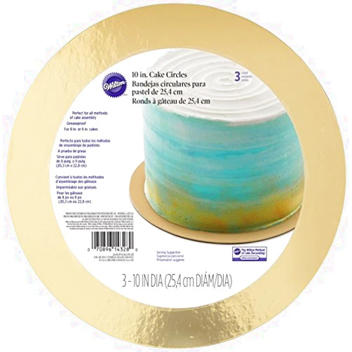 Wilton 2104-4328 10 Inch Gold Cake Board, 3 Count