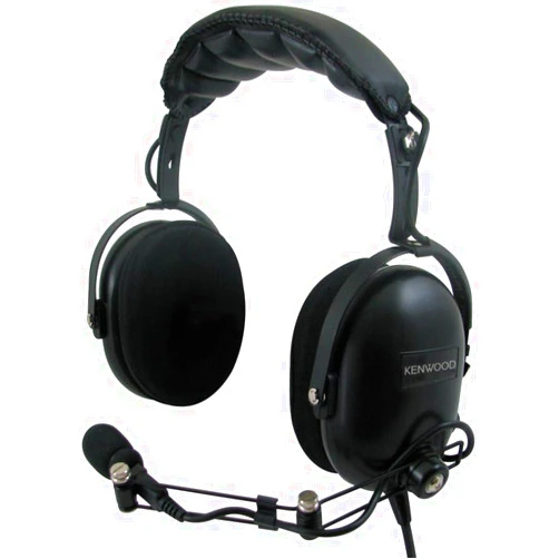 Kenwood KHS-10-OH Noise Reduction Over-The-Headset with Noise Cancelling Boom Microphone and in-Line PTT, NRR 24 db