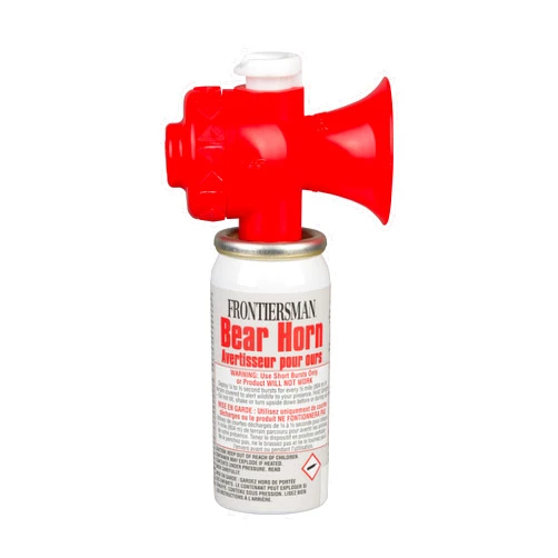 SABRE Frontiersman Bear Horn with On/Off Locking Top, 130dB Heard Up to 0.5-Miles Away Helps Keep Bears Away, Compact & Reusable with 60 1/4-Second Bursts