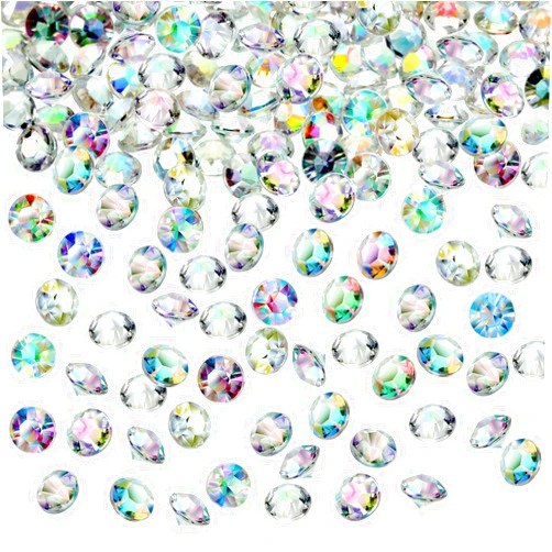 Hicarer 4000 Pieces Clear Diamonds Crystals Acrylic Gems Wedding Table Scattering Gemstones Christmas Party Decorations Bridal Shower Masquerade Vase Fillers(Crystal AB,6 mm)