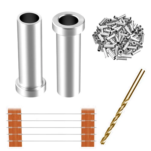 CKE 120 Pack T316 Stainless Steel Protective Sleeves Cable Railing Hardware Kit for Wood Posts, Protector Sleeves Marine Grade Deck Cable Railing Kit for 1/8