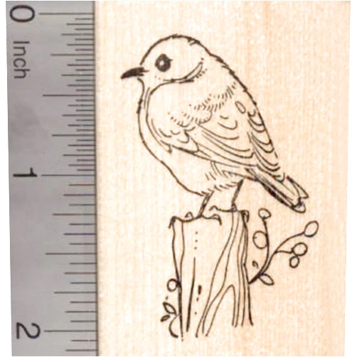 RubberHedgehog Eastern Bluebird Rubber Stamp, American Thrush Family Blue Bird