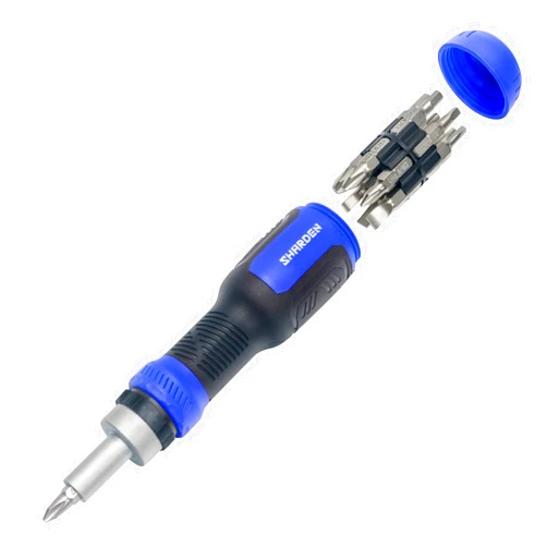 SHARDEN Ratcheting Screwdriver 13-in-1 Ratchet Screwdriver Set Multi Bit Screw Driver All in One Screwdriver with Torx Security, Flat Head, Phillips, Hex, Square and 1/4 Nut Driver