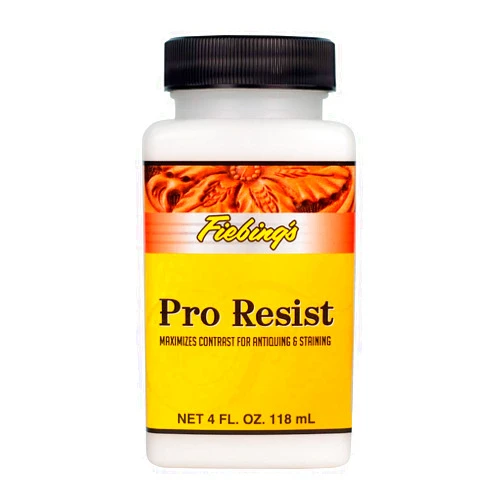 Fiebing's Pro Resist (4 oz) - Maximize Contrast for Antiquing, Staining, Dyeing Leather - Top Finish Resists Moisture, Sun & Dirt - Seal & Protect All Leathercraft, Car, Couch, Furniture, Purses, Boot